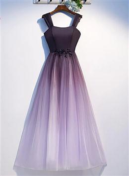 Picture of Charming Gradient Tulle Straps Long Party Dresses,A-line Prom Dresses